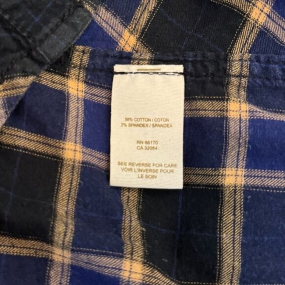 We The Free People Going Back to Harvard Shirt‎ Women Size M Plaid Blue Preppy - Picture 8 of 8